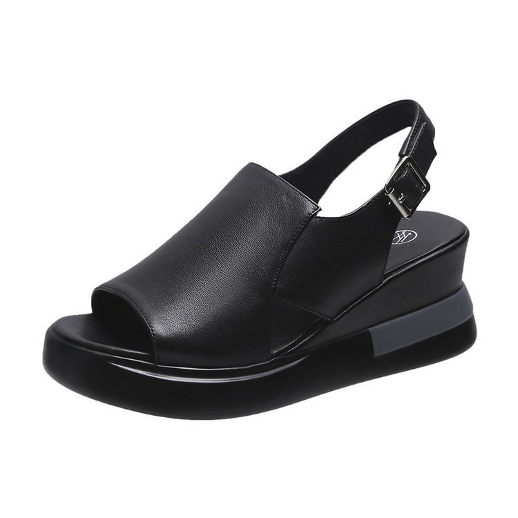 Women's Platform Wedge Shoes - Fishmouth Style Summer Sandals foto 5