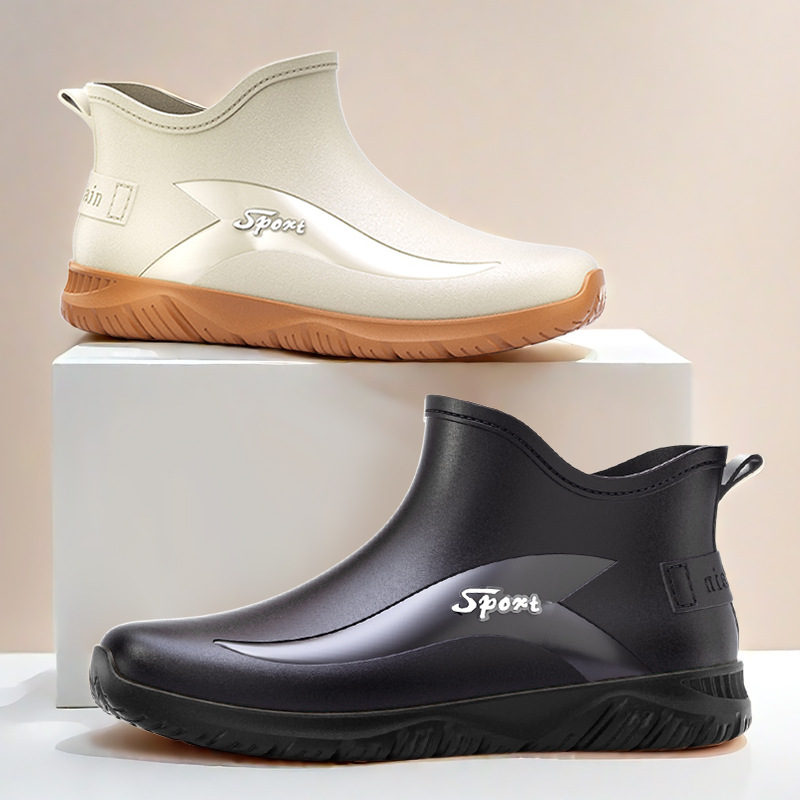 Fashion Non-slip Flat Short Rubber Boots Men foto 2