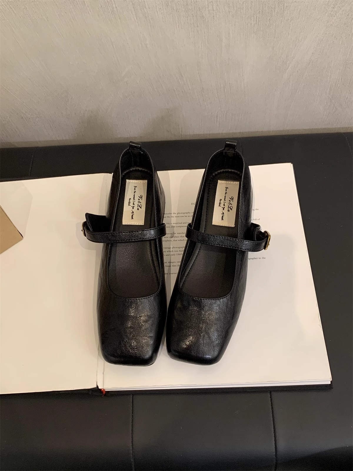 Retro Square-toe Low-cut Chunky-heel Women's Pumps foto 2