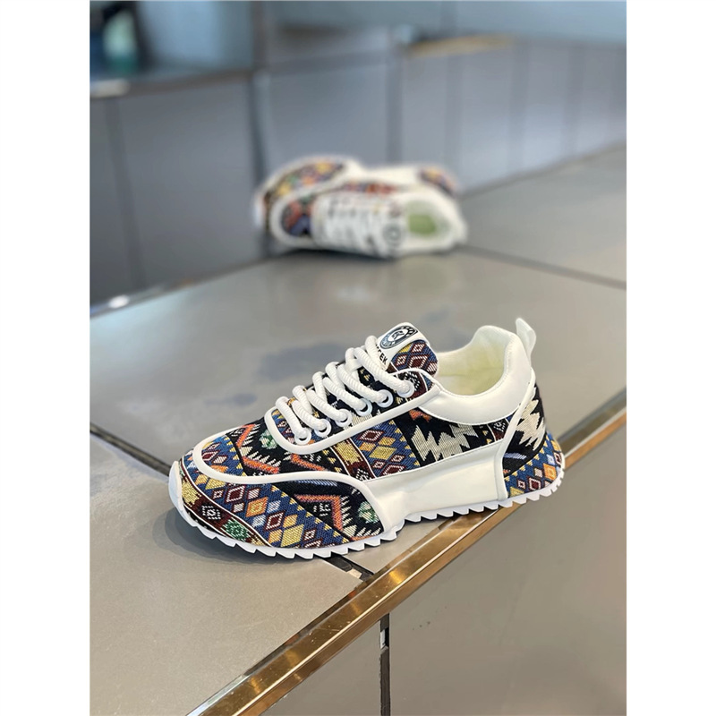 Summer Leisure Soft Bottom Lace Up Cloth Luck Dad Shoes foto 4