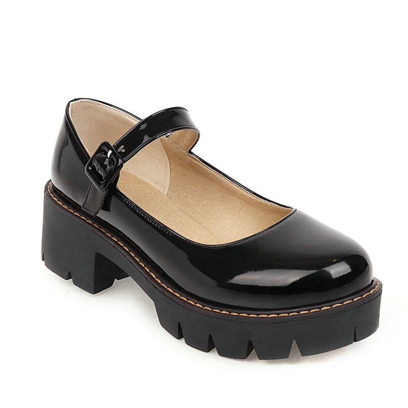 Thick Bottom Mary Jane Women's Strap Shoes foto 3