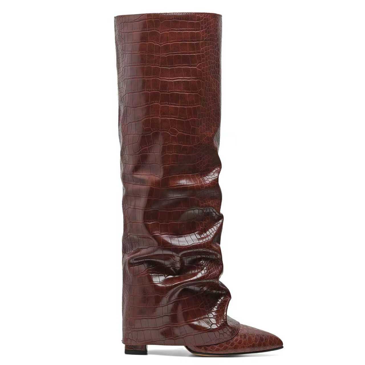 Womens Chunky-Heel High-Top Boots New AutumnWinter foto 3