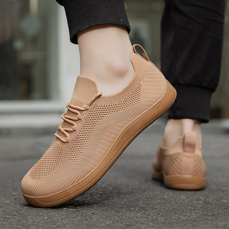 Fly Woven Mesh Breathable Couple Wide Head Wide Last Bare Feet Casual Sneaker foto 3
