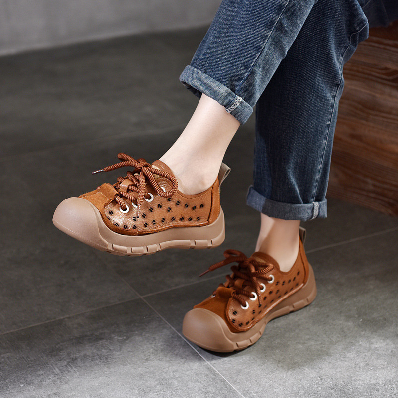Flat Heel Retro Spring And Summer New Lace Up Casual Women's Shoes foto 4