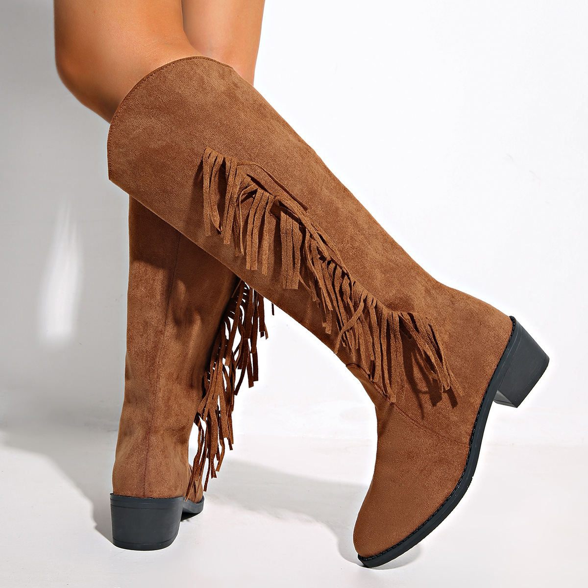Suede Overtheknee Tassel Boots foto 5
