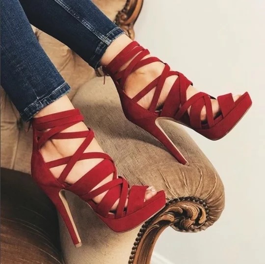Plus-size Vintage High-heeled Sandals For Women foto 3