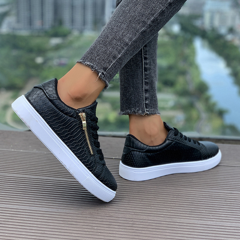 Versatile Women's Casual Sneakers With Side Zipper foto 4