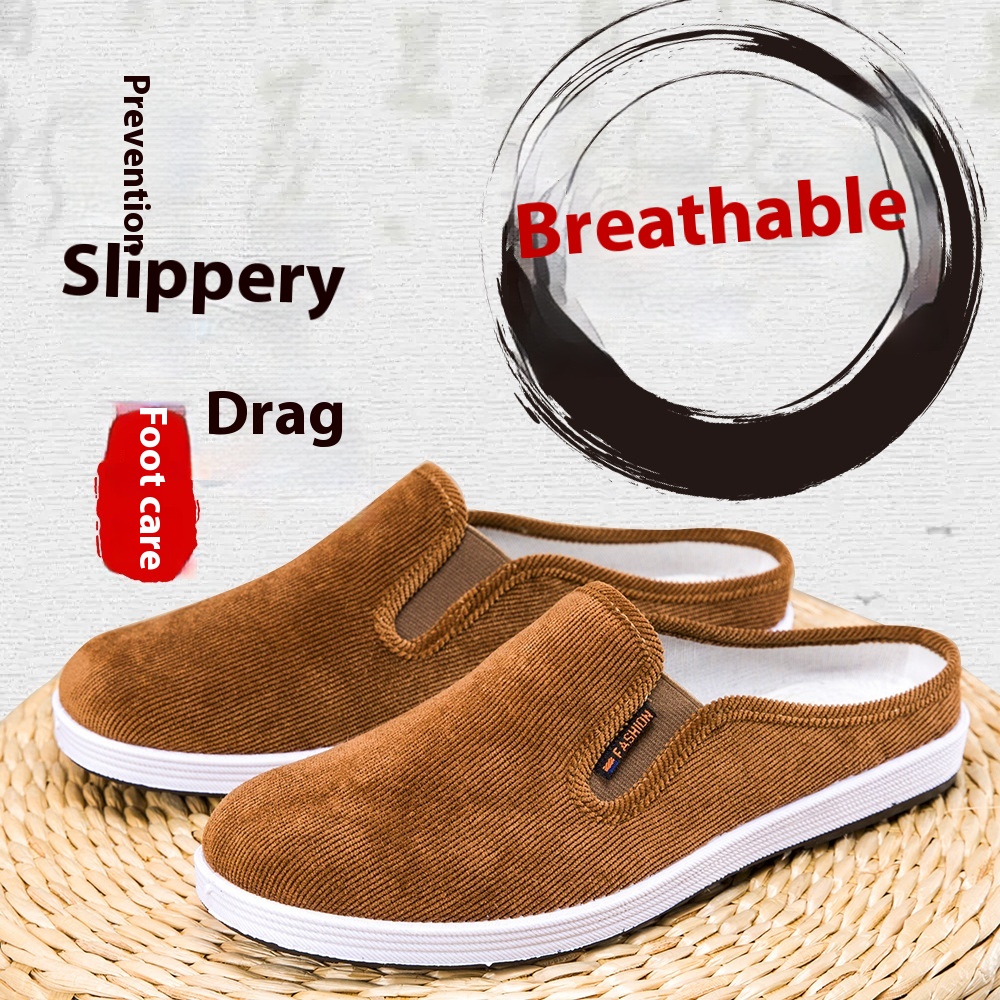 Casual Breathable All-match Sneakers Slip-on Heel-free Half Support Non-slip Men's Shoes foto 3