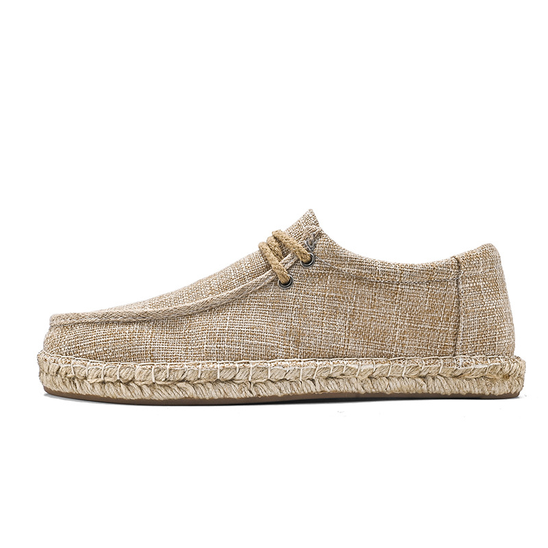 Men's Straw Fisherman Summer Canvas Casual Old Linen Tide Cloth Shoes foto 4