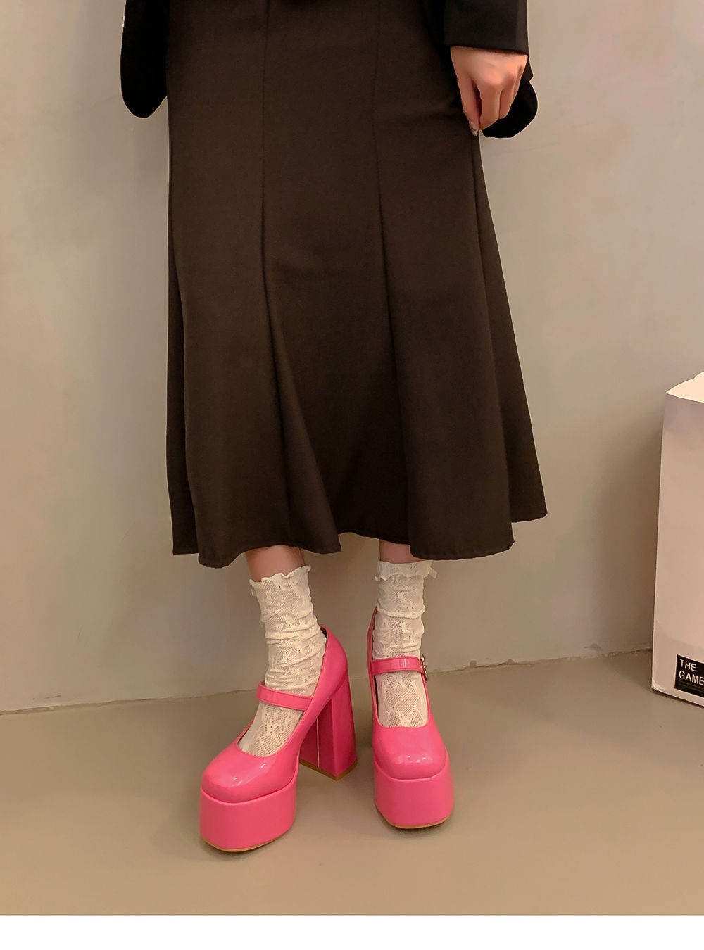 Waterproof Platform Thick Heel Thick Bottom Main Mary Jane Shoes foto 2