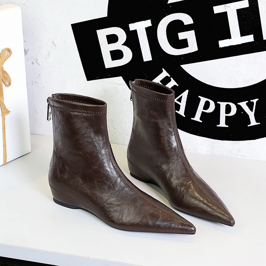 Retro Female Boots Comfortable Low Heel Wedge Hidden Heel foto 2