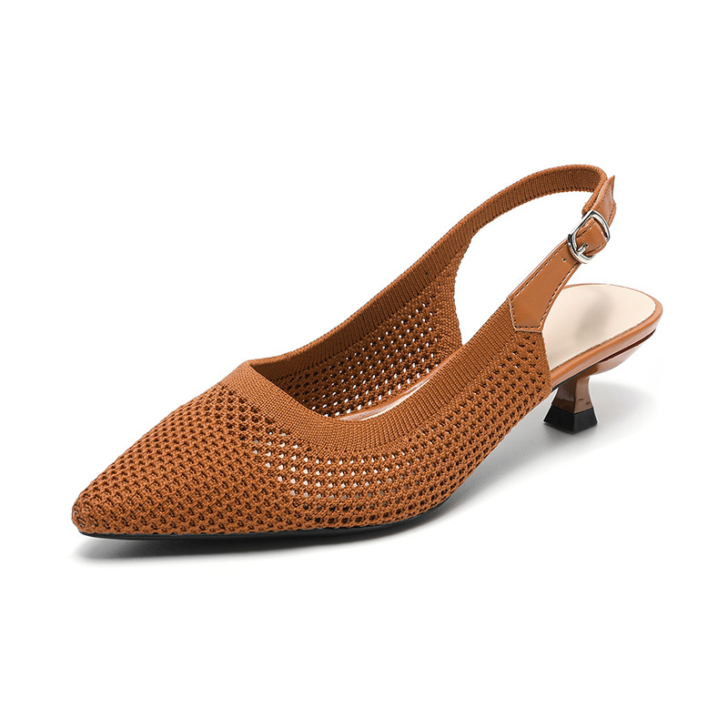 Flyknit Hollow Temperament Pointed Toe Toe High Heels Cooldown foto 5