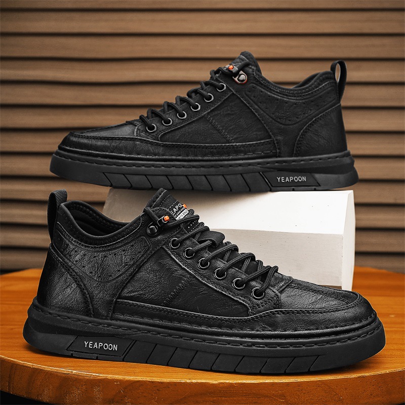 Men's Low-top Trendy Leather Shoes Thickened Non-slip foto 5