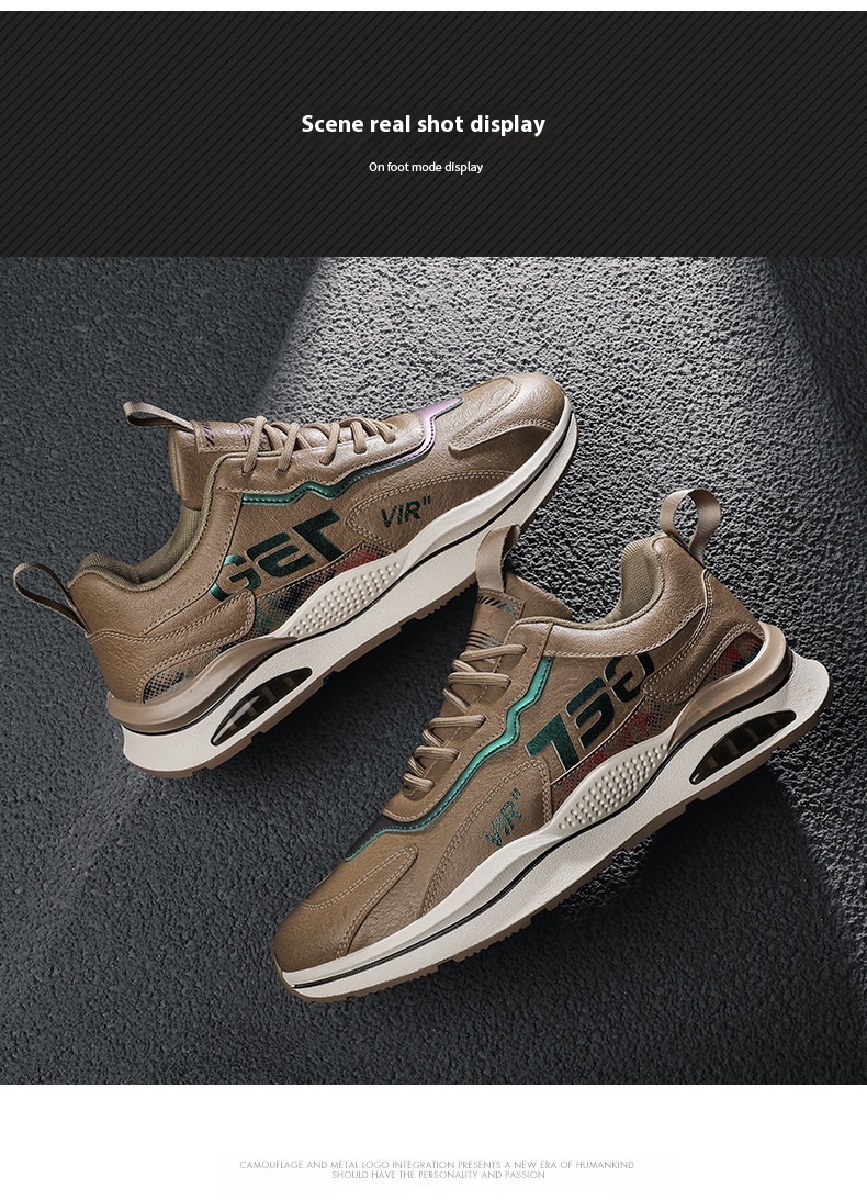 Men's Leather Surface Sports Running Shoes foto 2