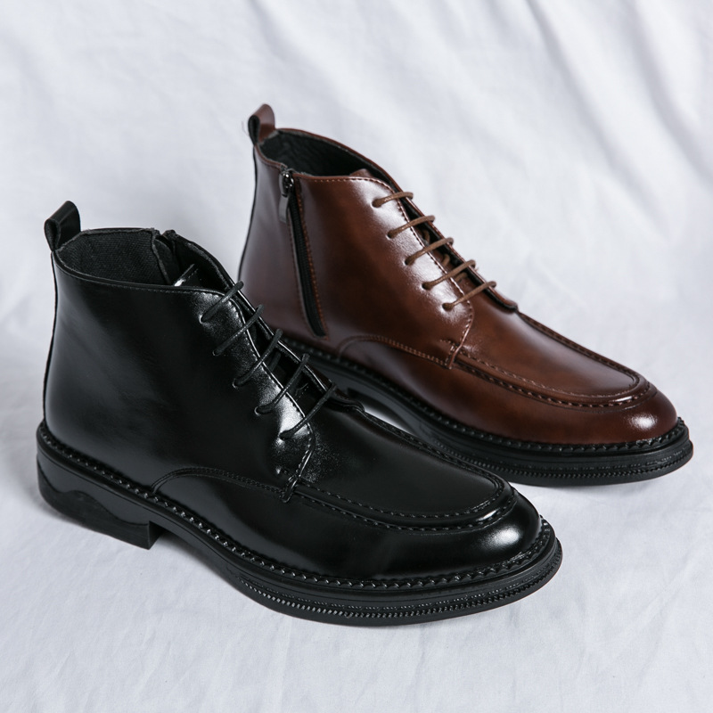 Autumn And Winter High-top Mid-cut Martin Boots Casual All-matching British Men foto 4