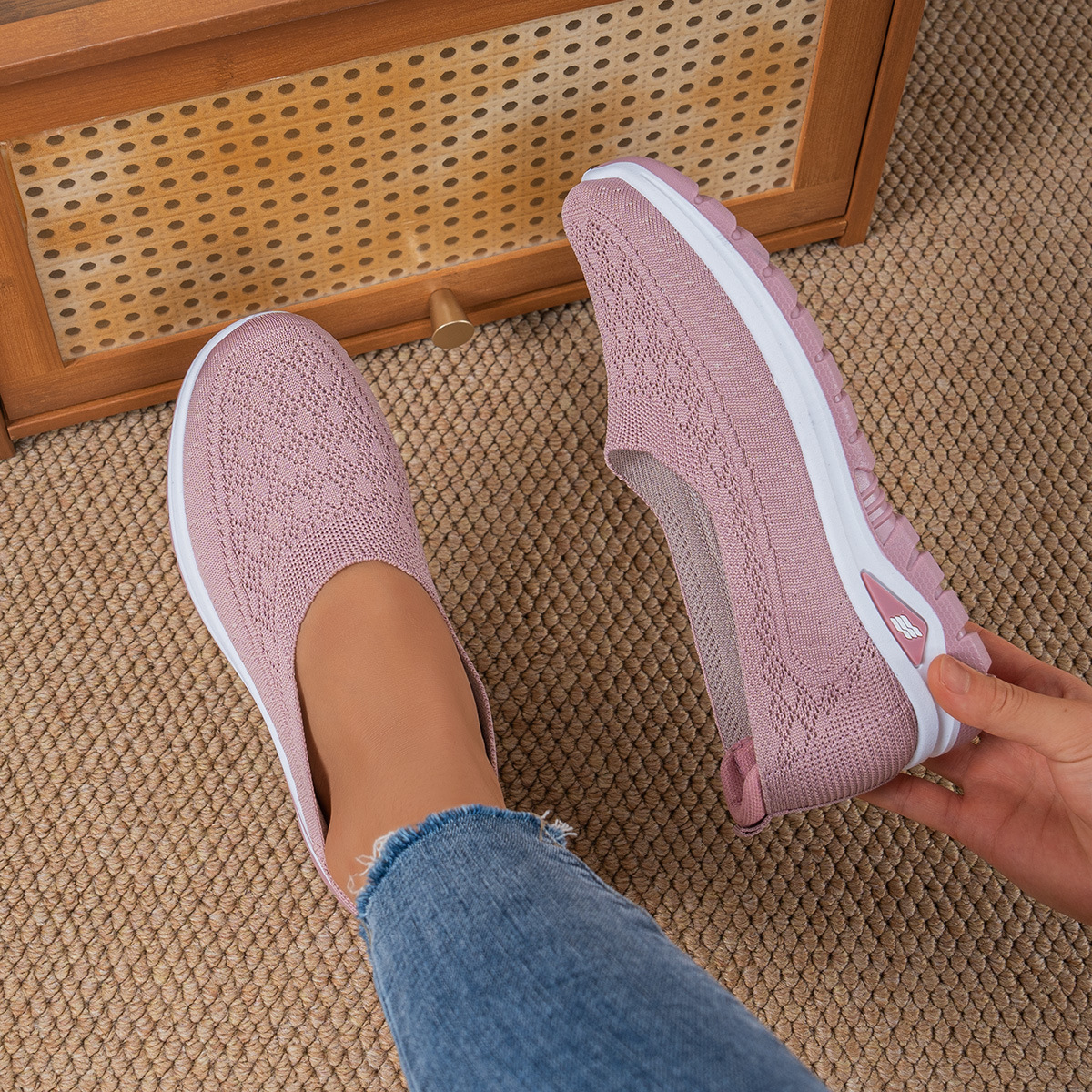 Women's Flyknit Breathable Mesh Casual Shoes foto 3
