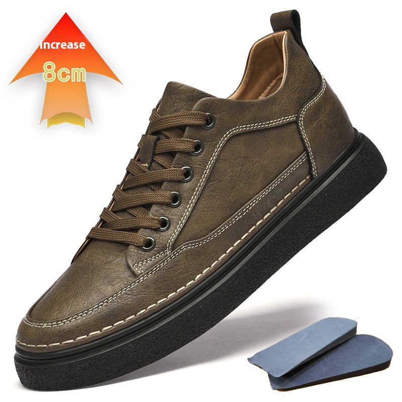 Autumn New Invisible Height Increasing Insole Men's Shoes 8cm Thick Bottom foto 4