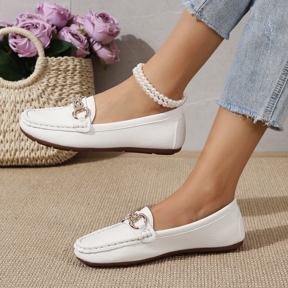 New Korean-style Round-toe Slip-on Loafers foto 2