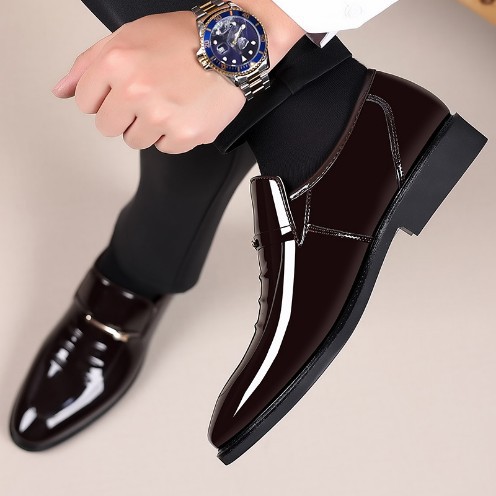 Men's Business British Style Patent Leather Shoes foto 2