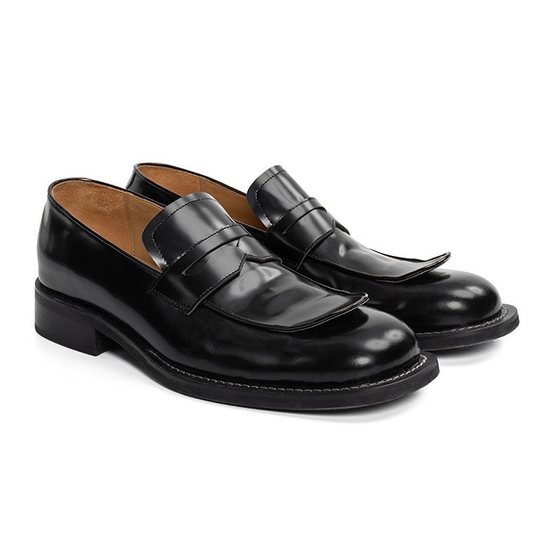 Men's Solid Color Versatile Simple Open Leather Shoes foto 3