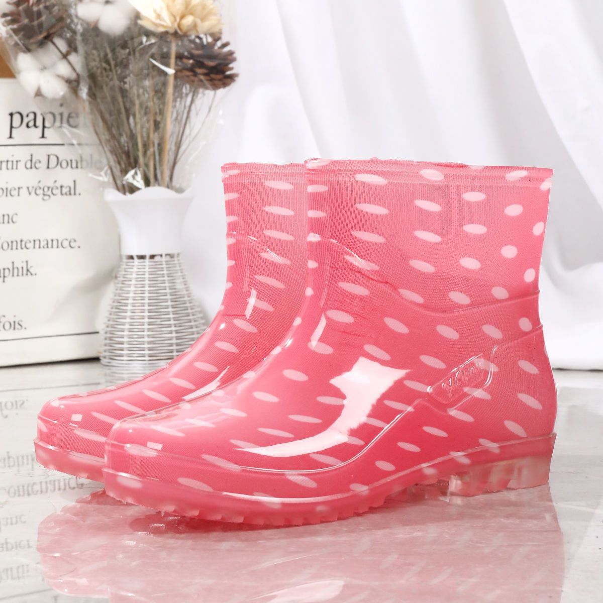 Four Seasons Fashion Rain Boots Women's Short Low-top Adult Waterproof Non-slip Water foto 3