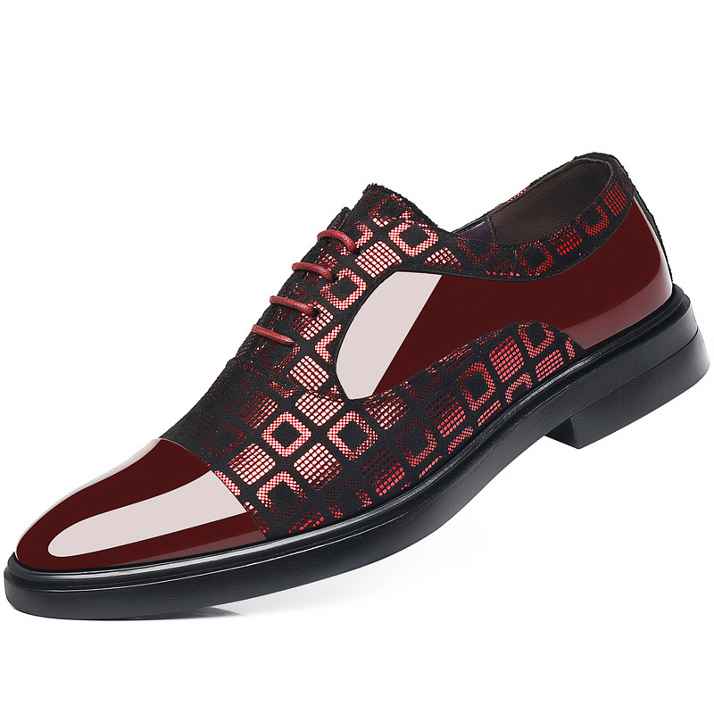 Men's Casual British-Style Korean-Style Pointed-Toe Leather Shoes foto 4
