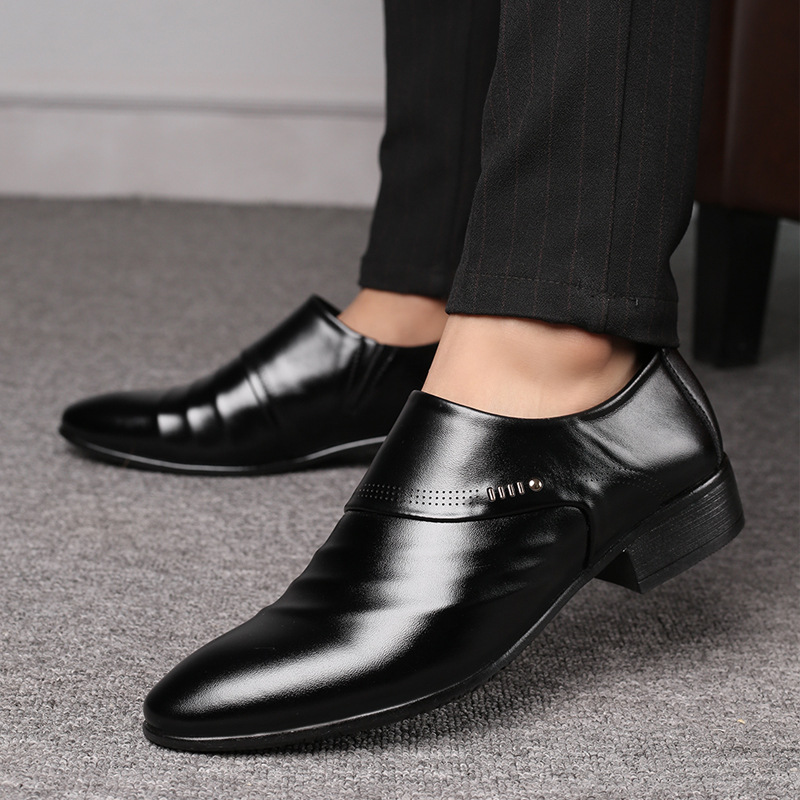 Casual Pointed Toe Leather Shoes Men foto 2