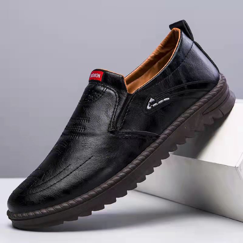Men's Leather Shoes Spring Leisure Slip-on foto 4