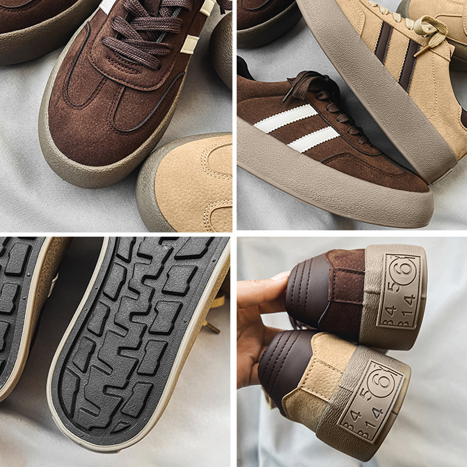 Leather Platform Casual Brown Men's Shoes foto 3