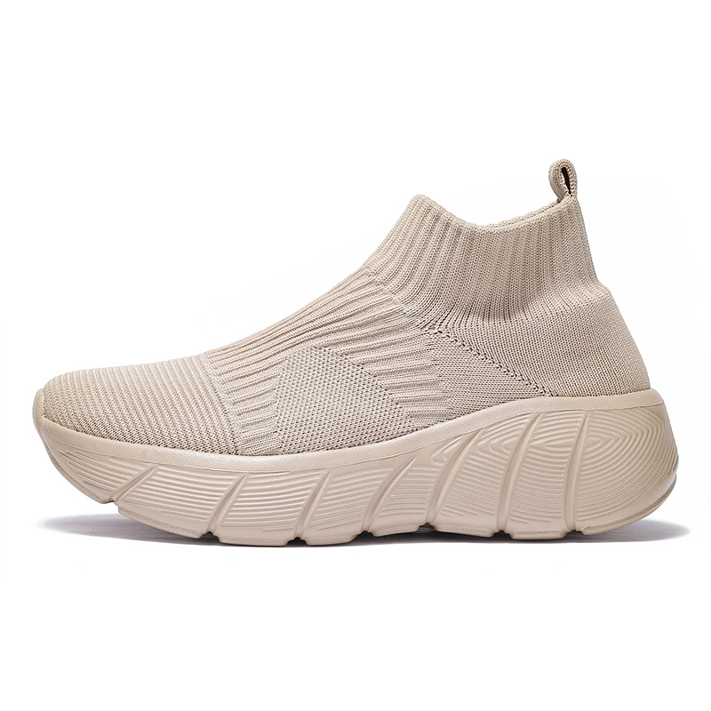 Couple High-top Flying Woven Shoes Casual Trend Men's Shoes Slip-on foto 4