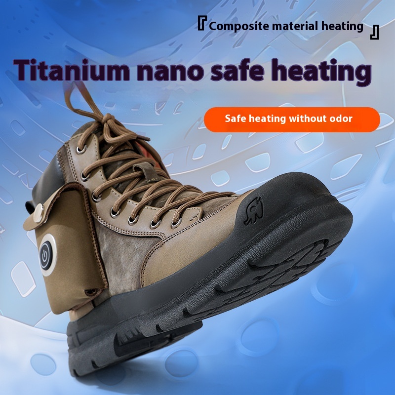 Heating Snow Boots Fleece-lined Thick Non-slip Electric Heating Cotton Shoes foto 4