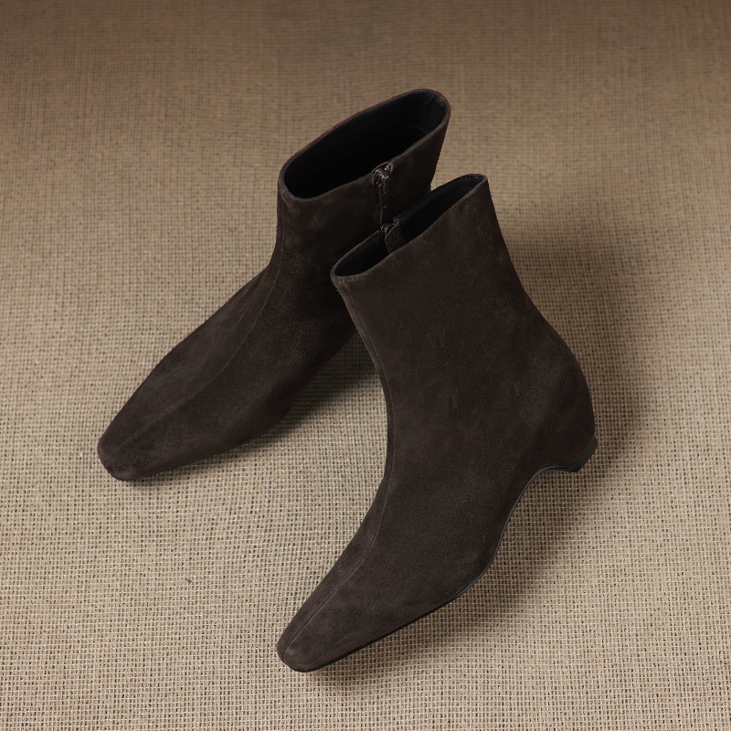 Womens Stylish Ankle Boots With Built-in Height Lift Side Zipper And Cozy Fleece Lining foto 3
