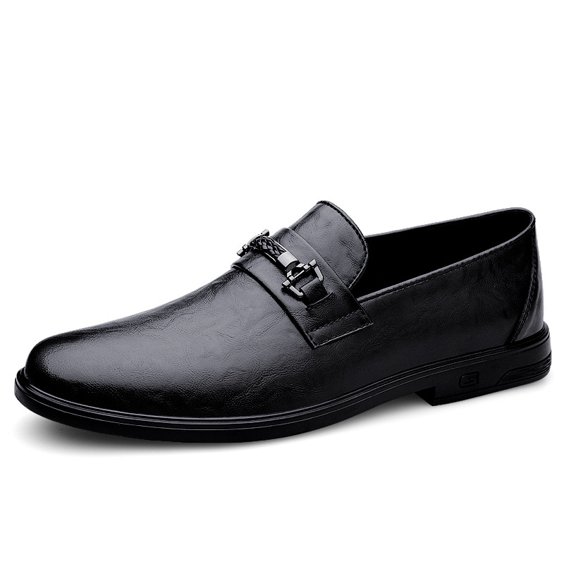 Gentleman Formal Wear Low-top Slip-on Cowhide Shoes foto 5