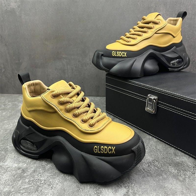 Leather Surface Trend Sports Leisure Platform Men's Shoes foto 3