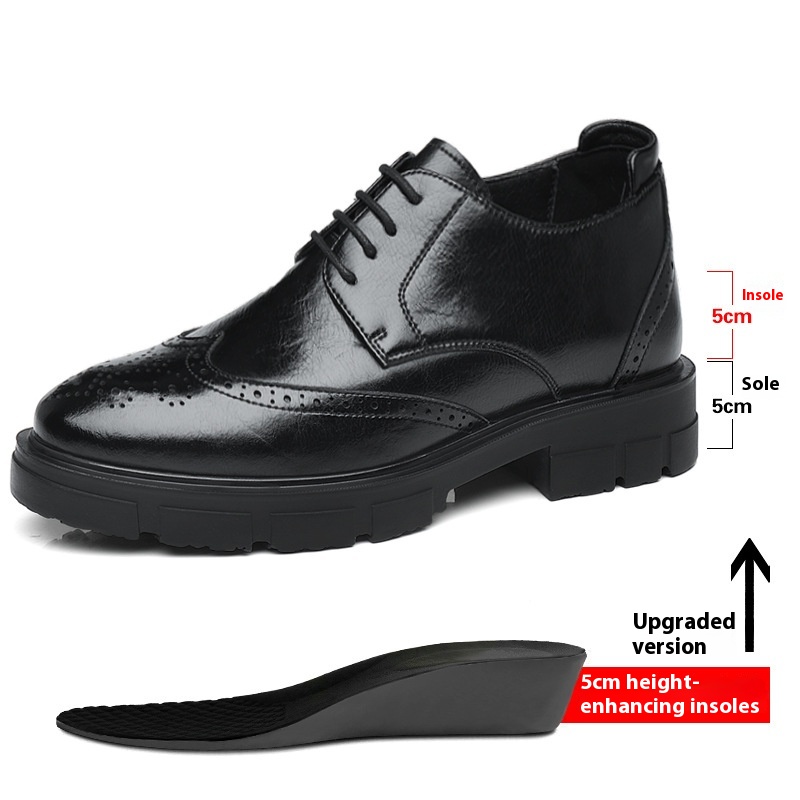 Men's Cowhide Business Suit Casual Elevator Shoes foto 3