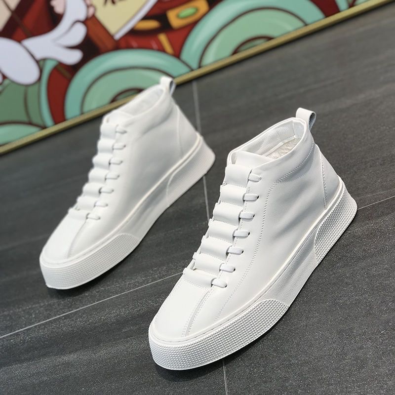 Male Leather High-top Platform Casual Shoes foto 5