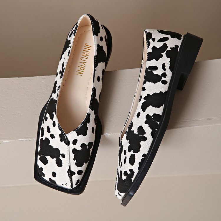 European And American New Large Size Cows Pattern Women's Fashion Flat Four Seasons Classic foto 4