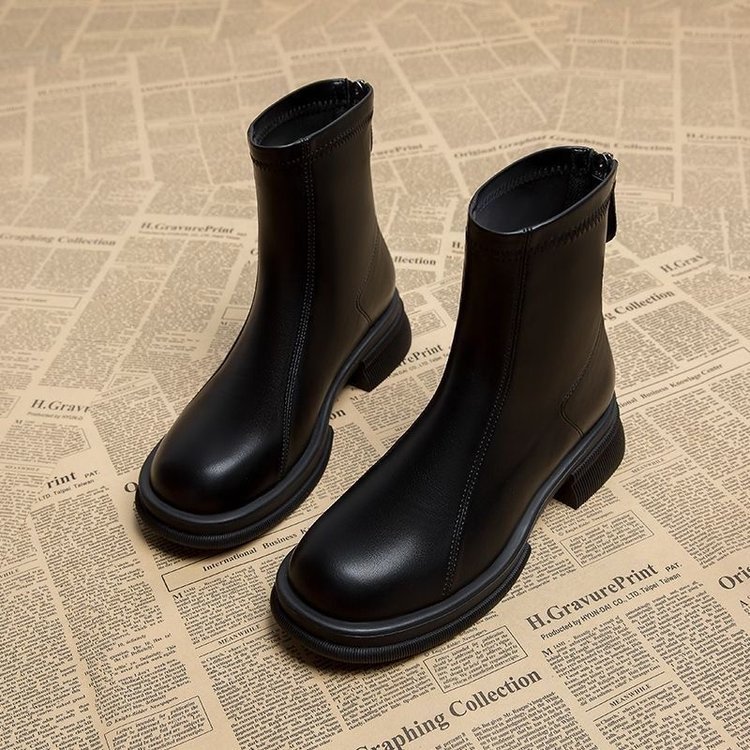 Women's Thick Heel Flat Ankle Boots foto 2