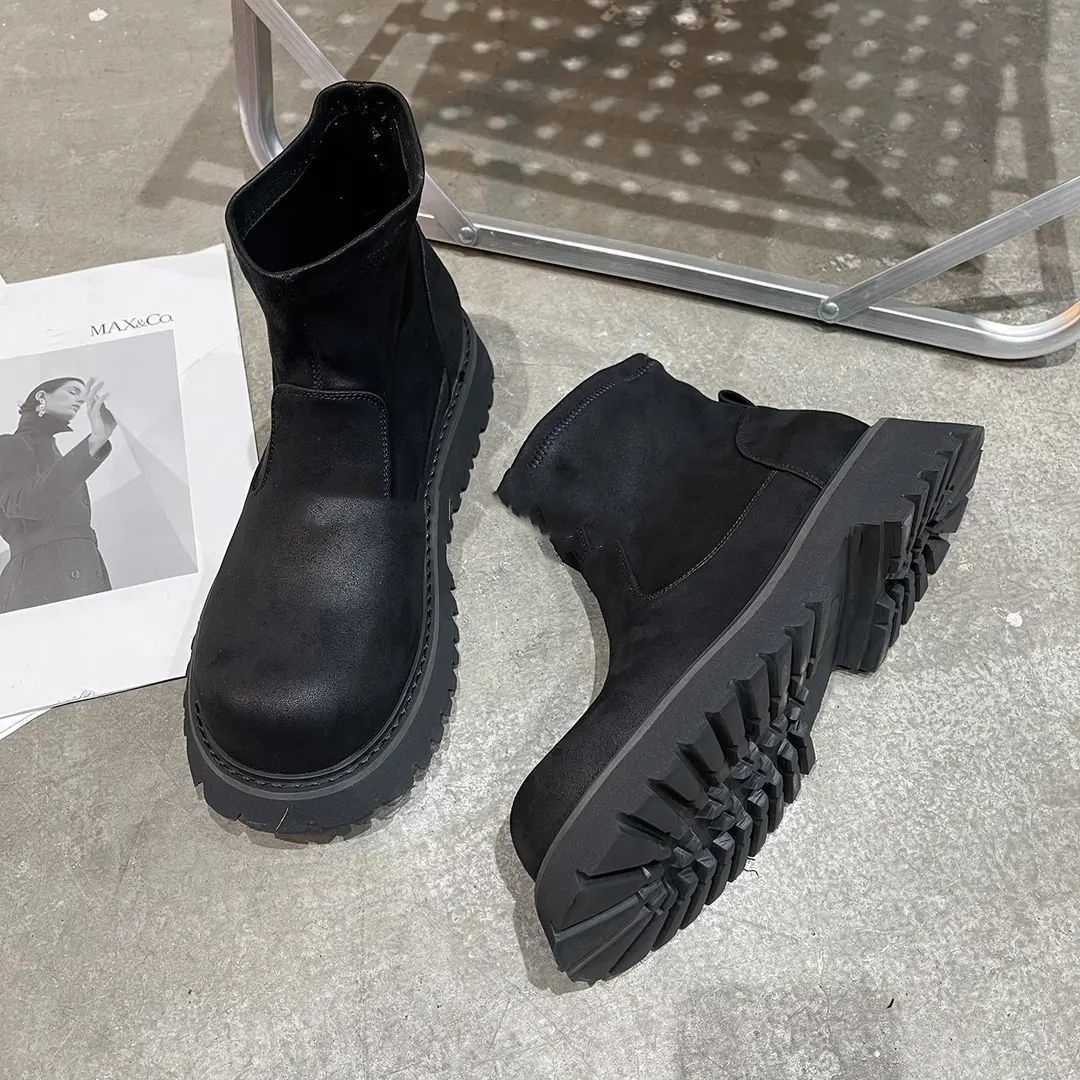 Genuine Leather Shoes Men's Retro Distressed Suede Chelsea Boots foto 3