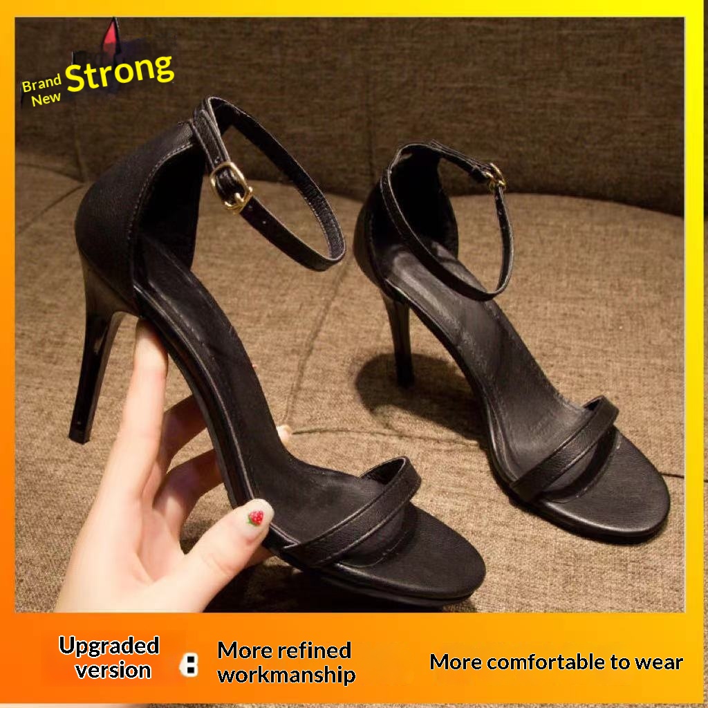 Summers New Black Stiletto Heels With A Strappy Designsleek Sexy And Perfect For The Season foto 5