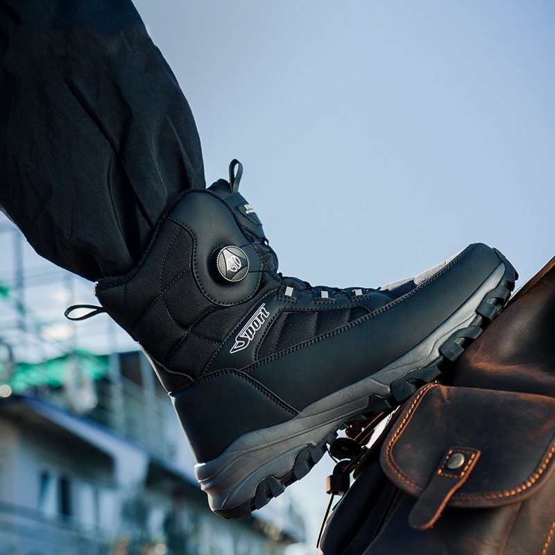 Men's Thickened Fleece-lined Ski Cotton-padded Shoes Non-slip Cold-proof Snow Boots foto 3