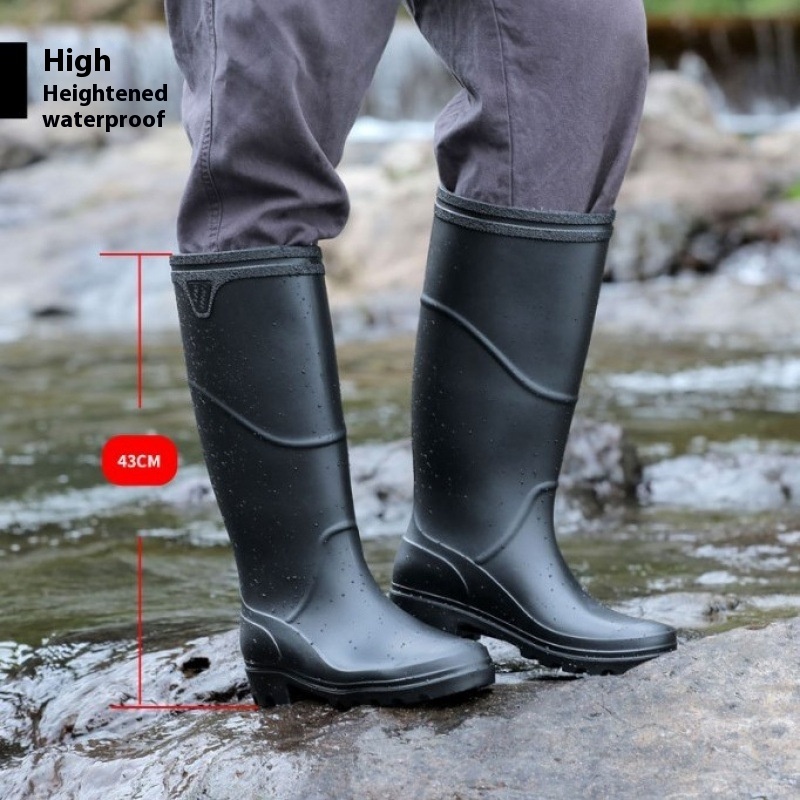 Mid-High Tube Rain Boots Men's Construction Site Protective Shoes Waterproof Non-slip foto 3
