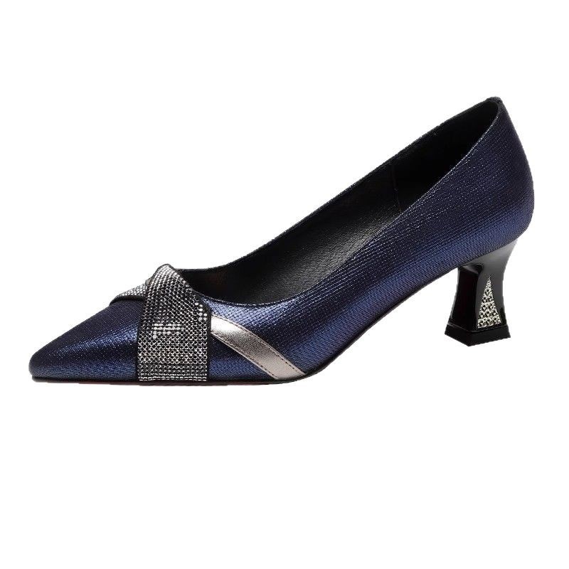 Pointed-toe Versatile Chunky-heel Womens Dress Shoes foto 3