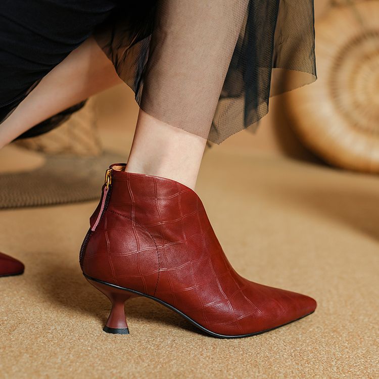 Womens Elegant Pointed-toe Ankle Boots foto 4