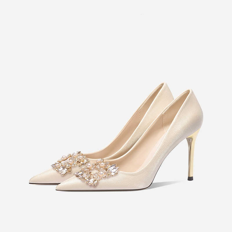French Wedding Crystal Bridal High Heels foto 4