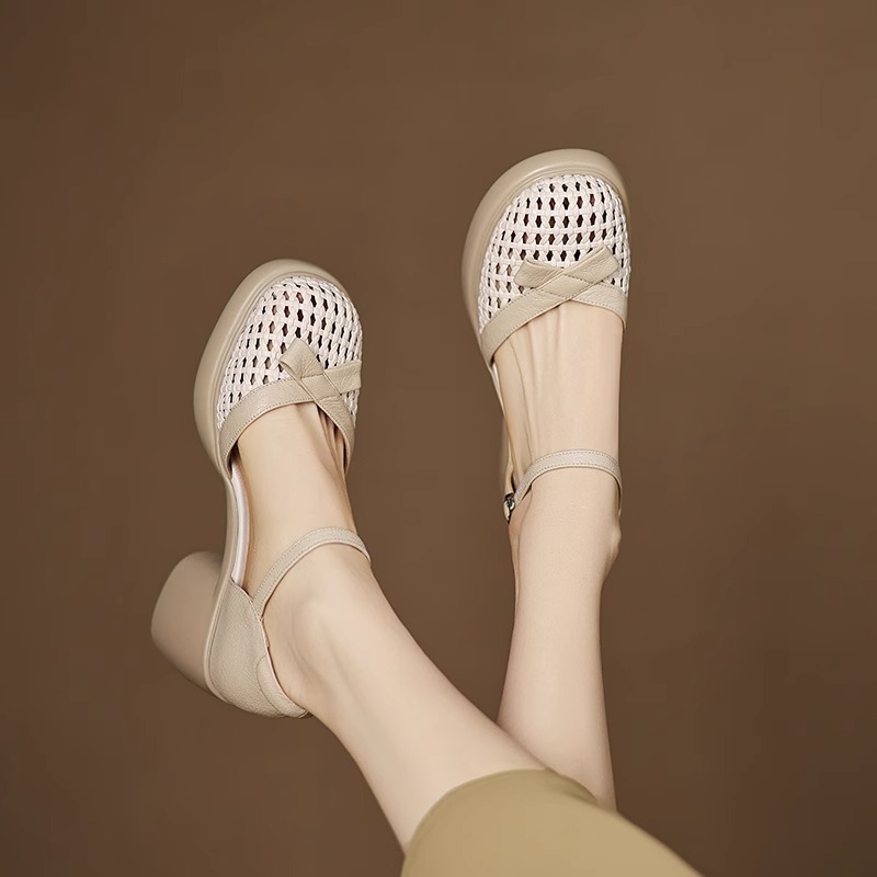 New Versatile Chunky-sole Slingback Heels foto 2
