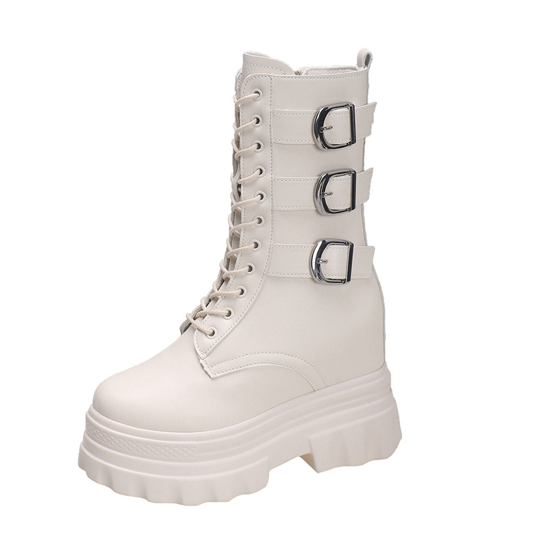 Womens Thick-soled Height-increasing Mid-calf Boots foto 4