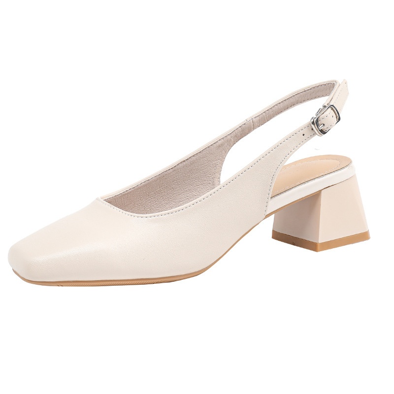 French-style Closed-toe Sandals For Women Mid- To Chunky Heel Summer Style foto 2