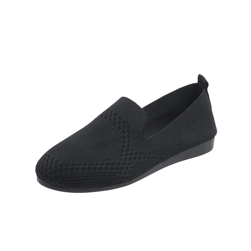 European And American Flat Flying Woven Low-cut Slip-on Hollow Solid Color Lazy Work Shoes foto 2