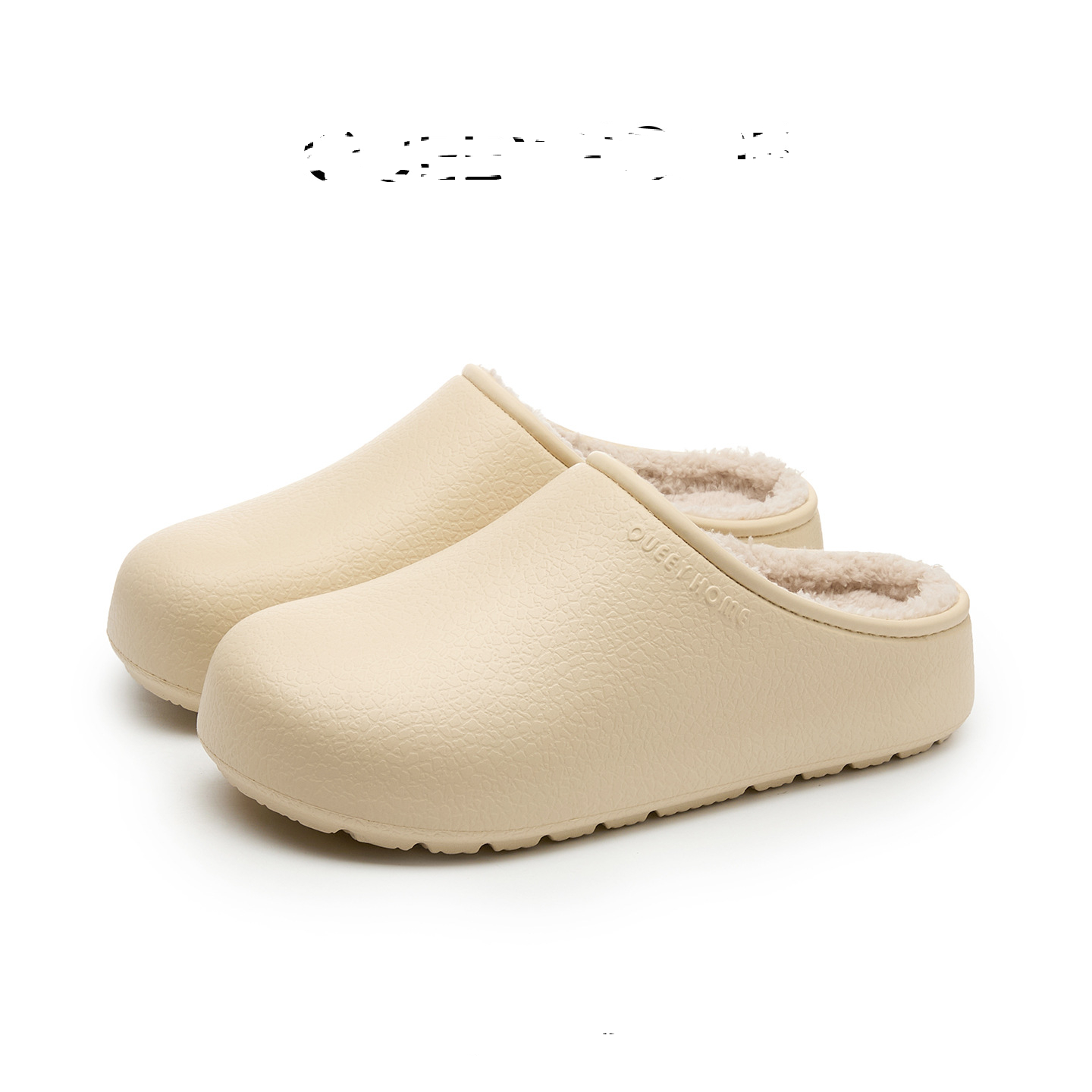Womens Fleece-Lined Waterproof Thick-Soled Cotton Slippers foto 5